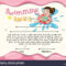 Certificate Template With Girl Swimming Illustration Stock Pertaining To Swimming Award Certificate Template
