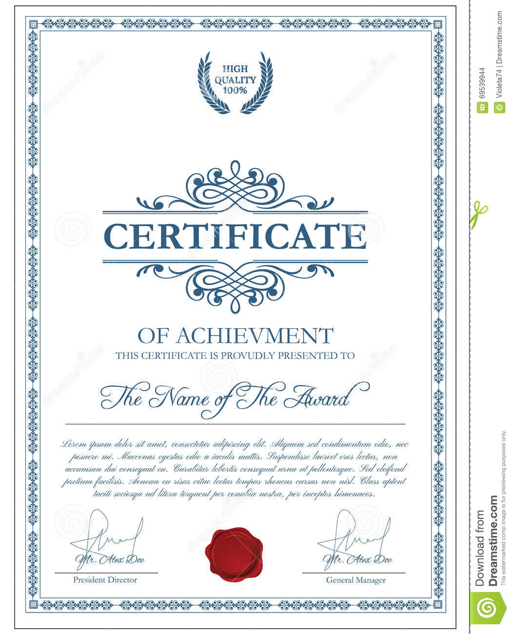 Certificate Template With Guilloche Elements. Stock Vector For Validation Certificate Template