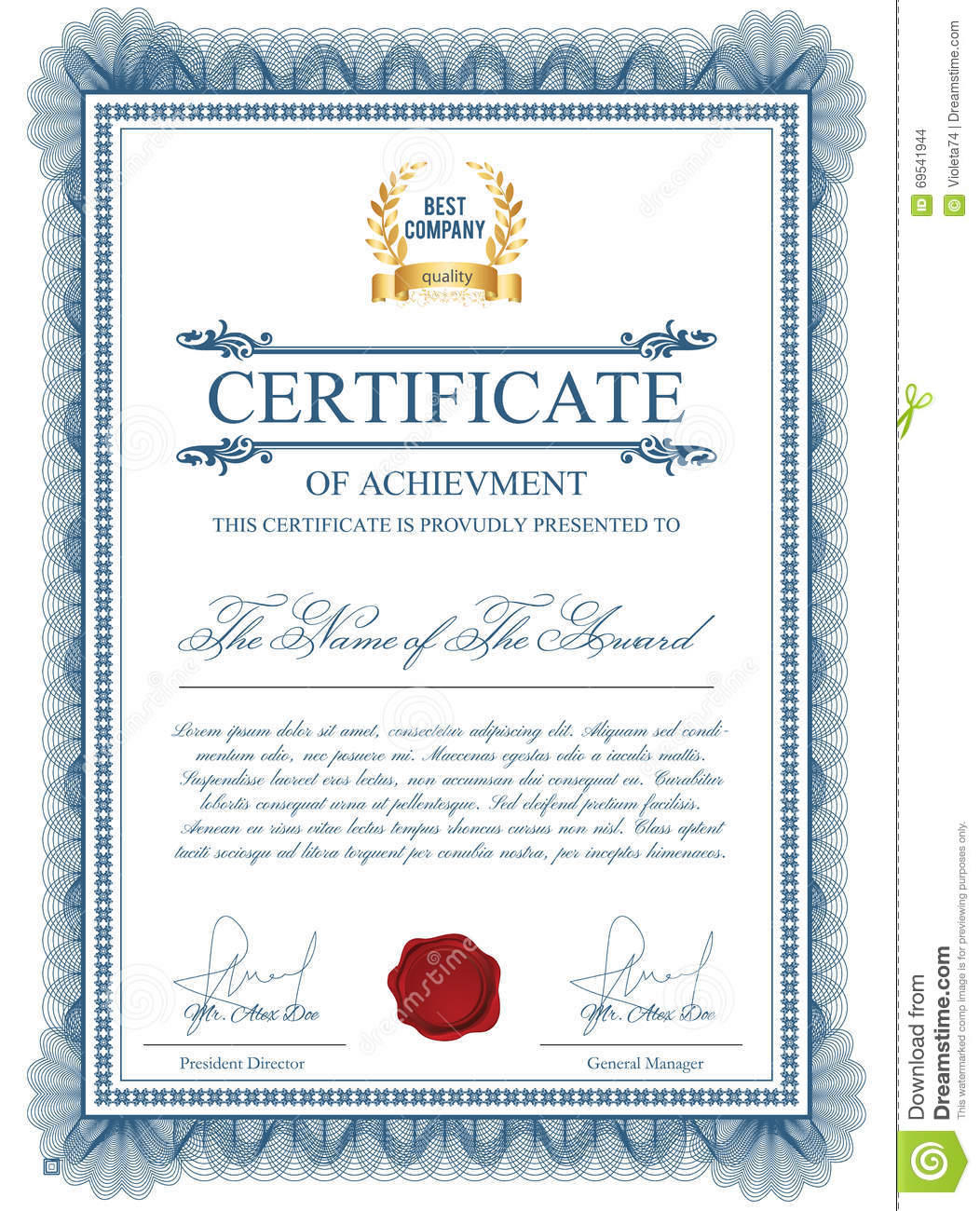 Certificate Template With Guilloche Elements. Stock Vector Intended For Validation Certificate Template