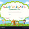 Certificate Template With Kids Planting Trees With Regard To Free Kids Certificate Templates