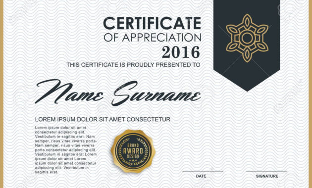 Certificate Template With Luxury And Modern Pattern,, Qualification.. intended for Qualification Certificate Template