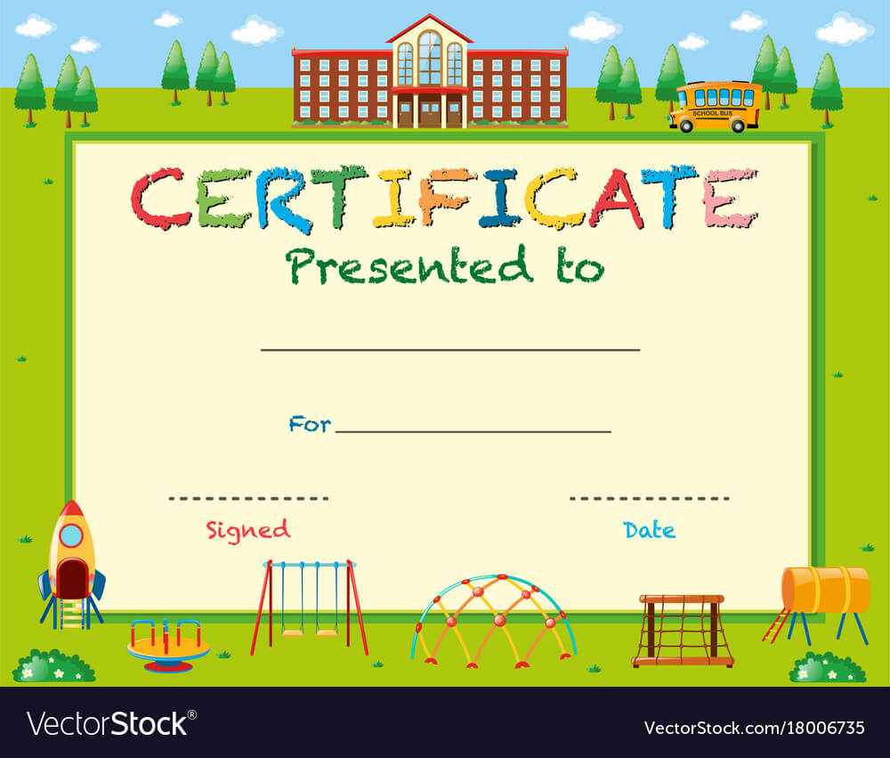 Certificate Template With School In Background Throughout Free School Certificate Templates