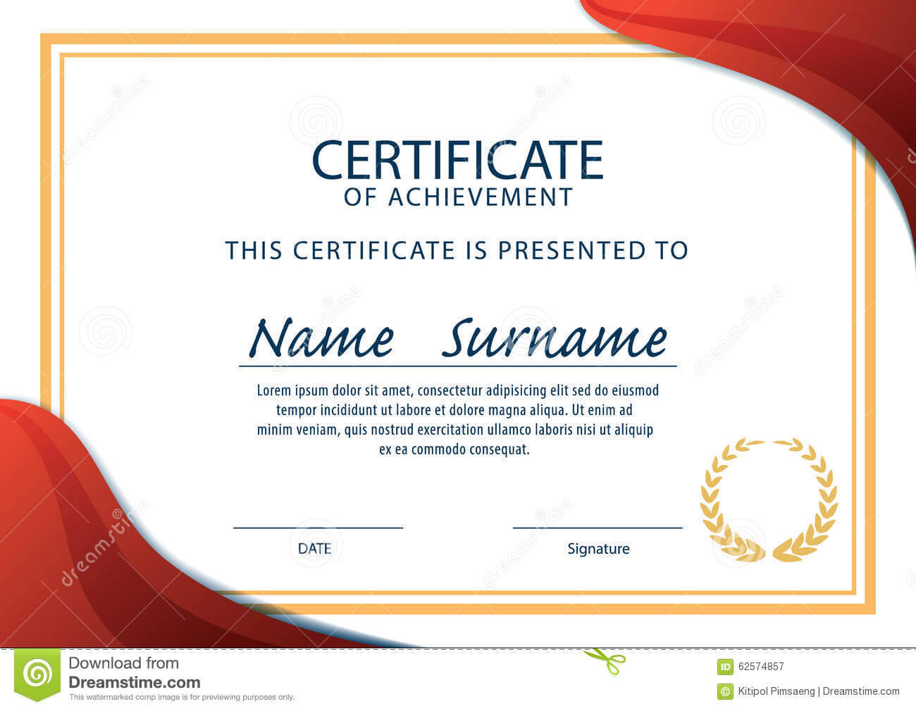 Certificate Template,diploma,a4 Size ,vector Stock Vector Intended For Certificate Template Size