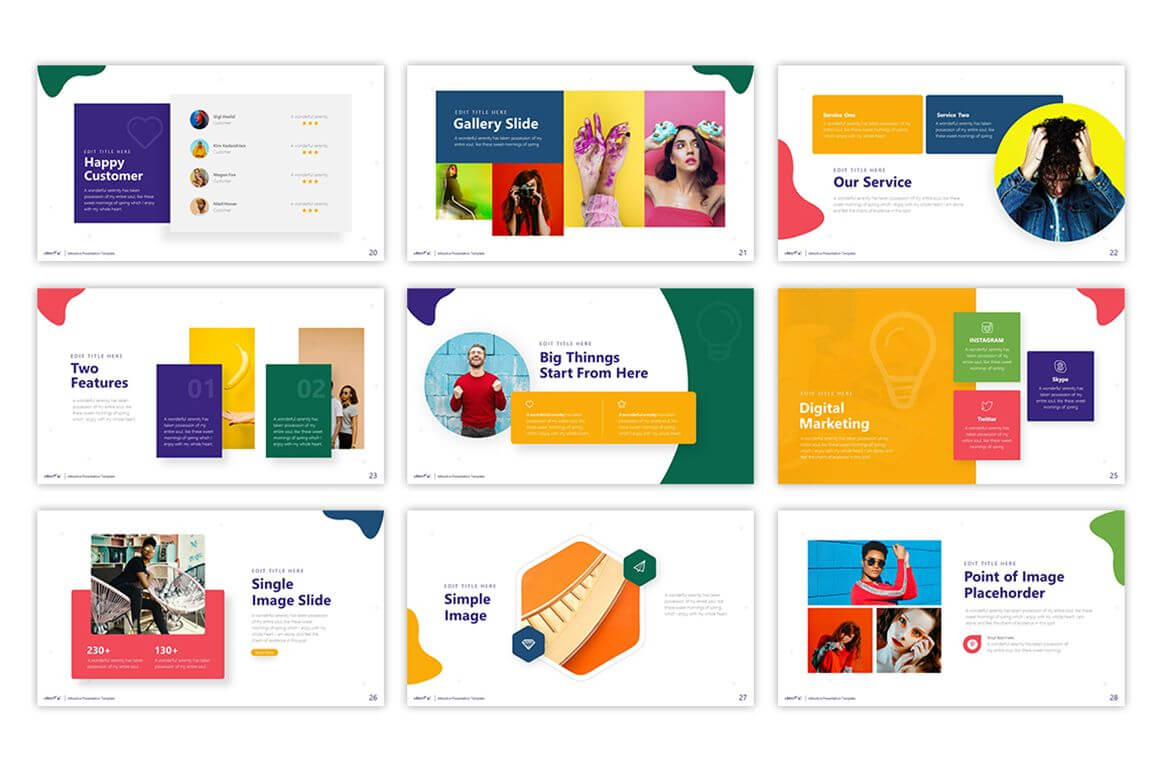 Cheerful - Attractive Powerpoint Template #75495 Inside Pretty Powerpoint Templates