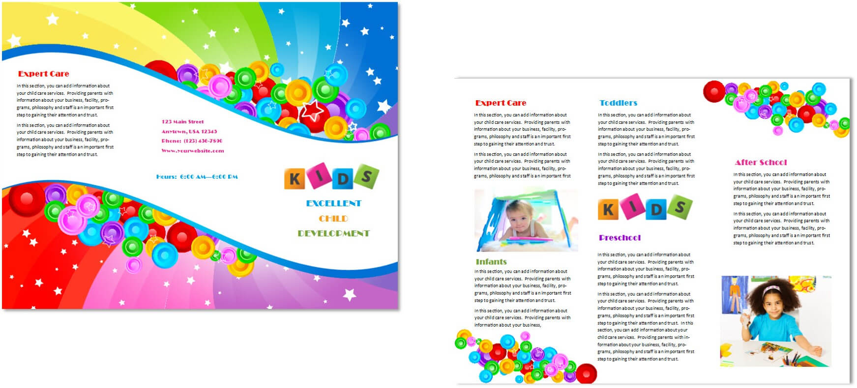Child Care Brochure Template 7 Pertaining To Daycare Brochure Template