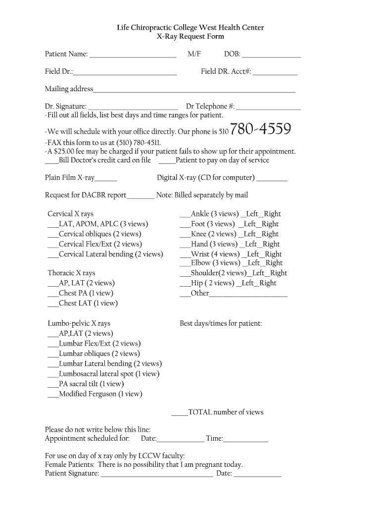 Chiropractic X Ray Referral Form Template – Fill Online In Chiropractic X Ray Report Template