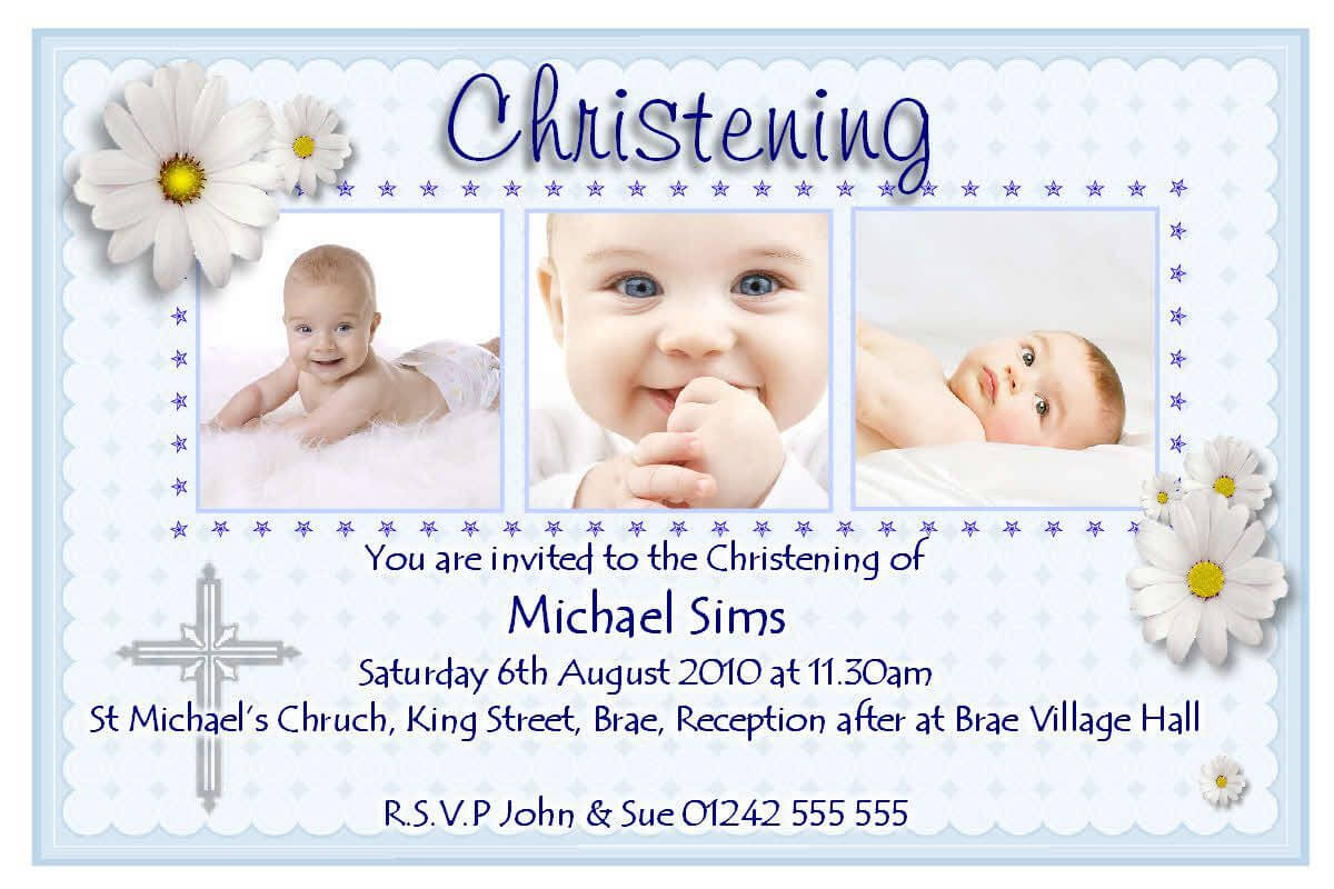 Christening Invitation Cards : Christening Invitation Cards Inside Baptism Invitation Card Template