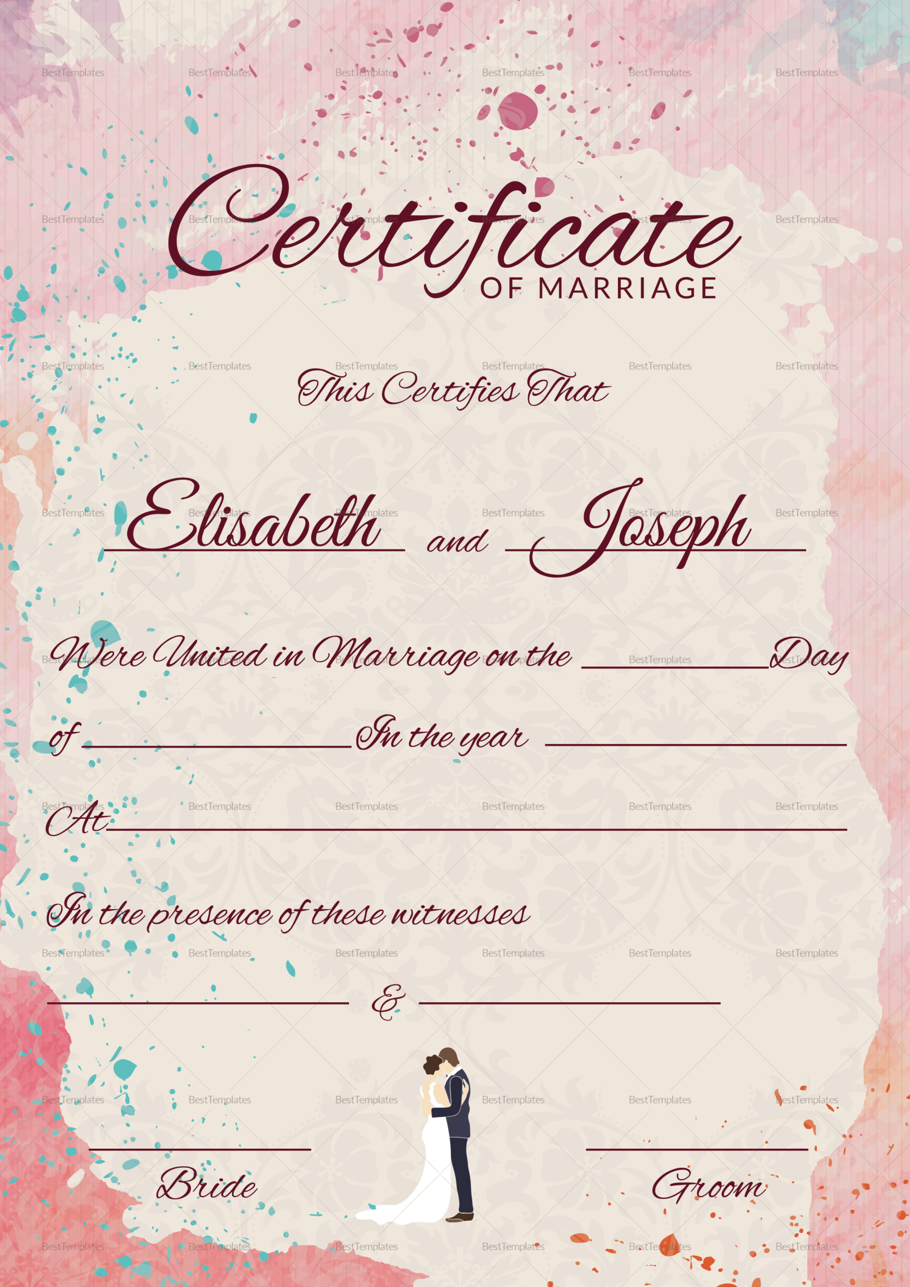 Christian Marriage Certificate Template Regarding Christian Certificate Template
