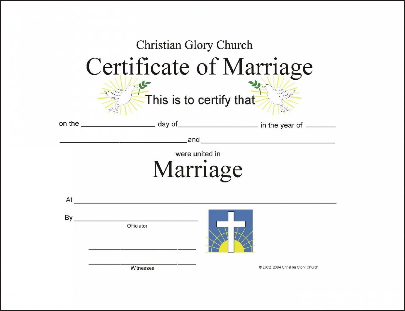 Christian Wedding Certificate Sample - Google Search In Certificate Of Marriage Template