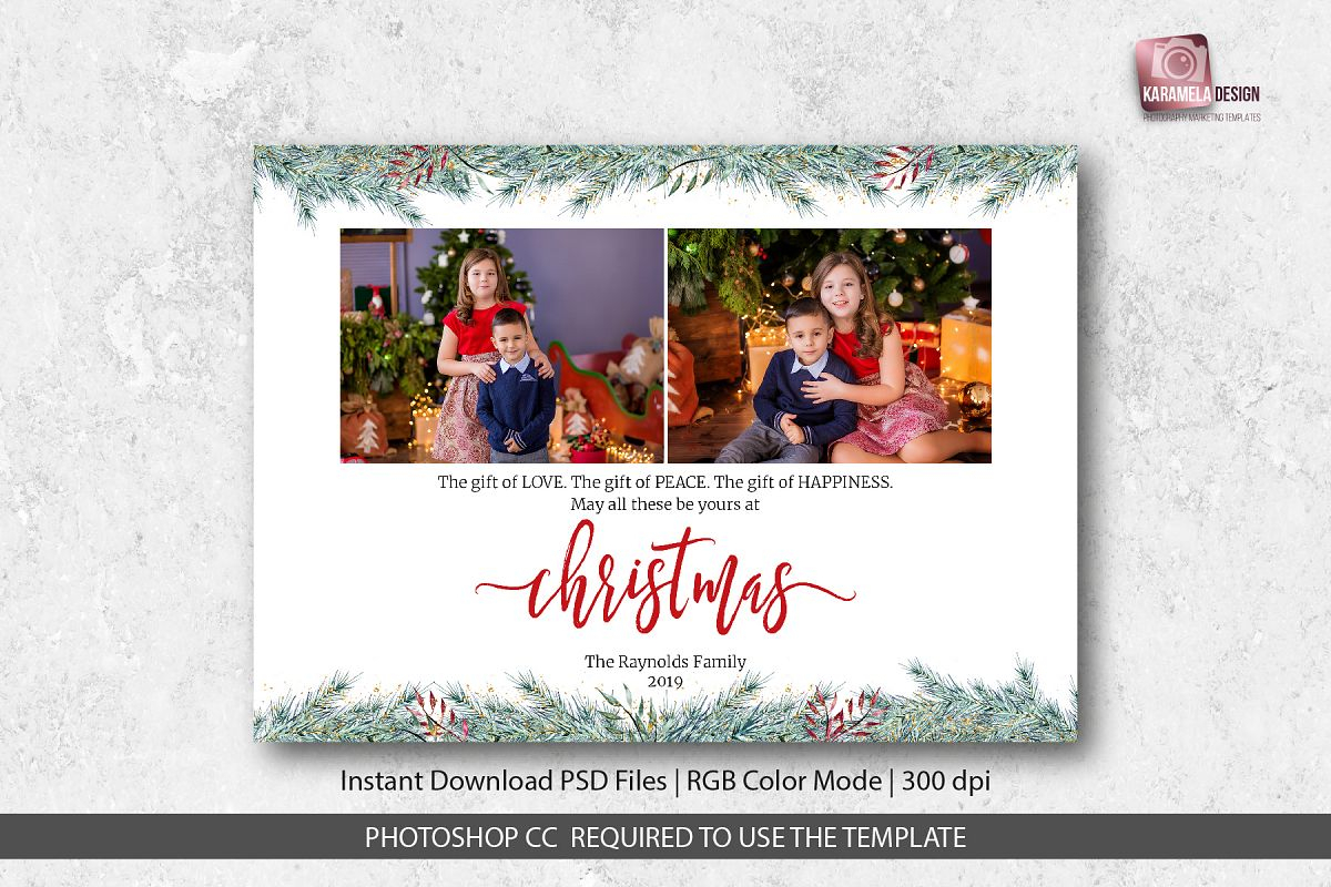 Christmas Card Template For Photographers Inside Holiday Card Templates For Photographers