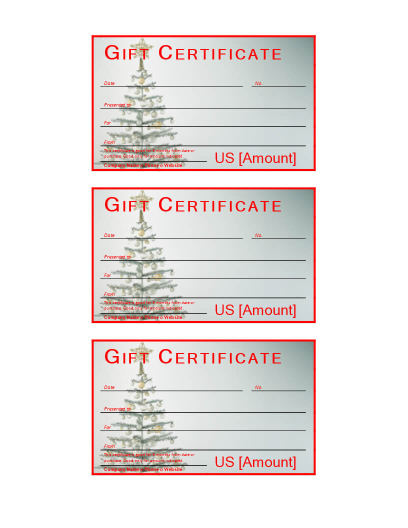 Christmas Gift Certificate Sample | Templates At With Merry Christmas Gift Certificate Templates