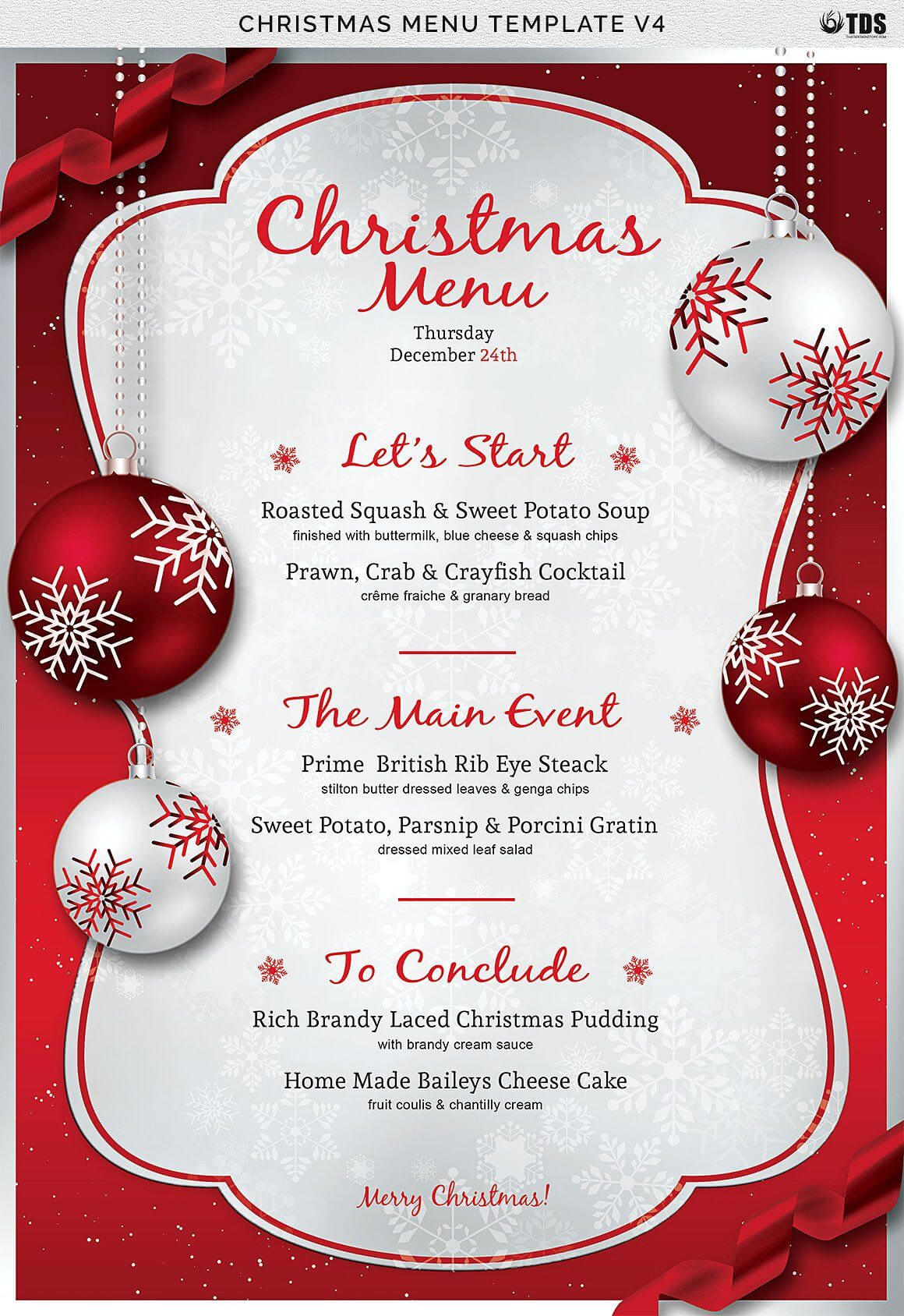 Christmas Menu Template V4 #size#cm#psd#photoshop With Regard To Free Christmas Invitation Templates For Word
