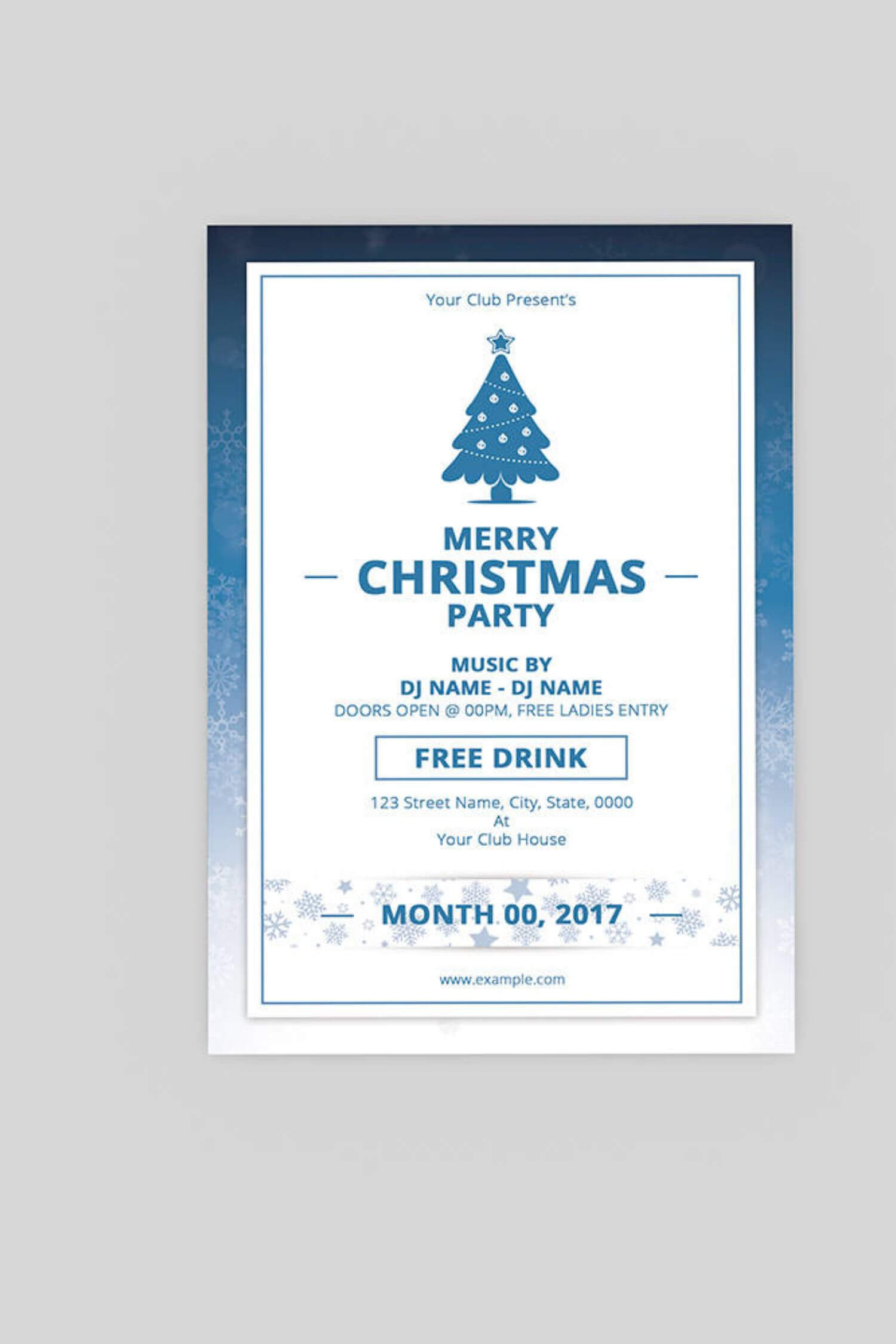 Christmas Party Flyer – Size: 4X6 In – Working File Pertaining To Microsoft Word 4X6 Postcard Template