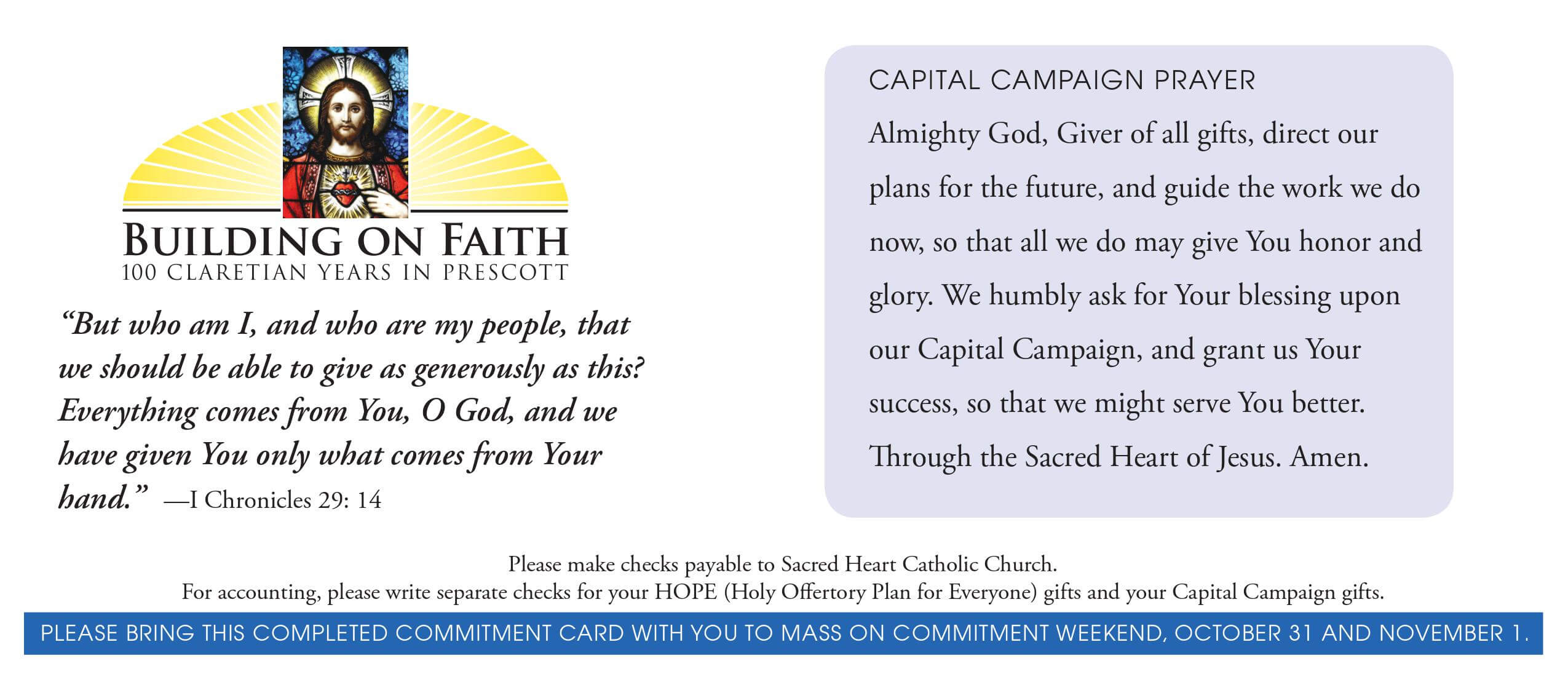 Church Capital Campaign Pledge Card Samples Inside Pledge Card Template For Church