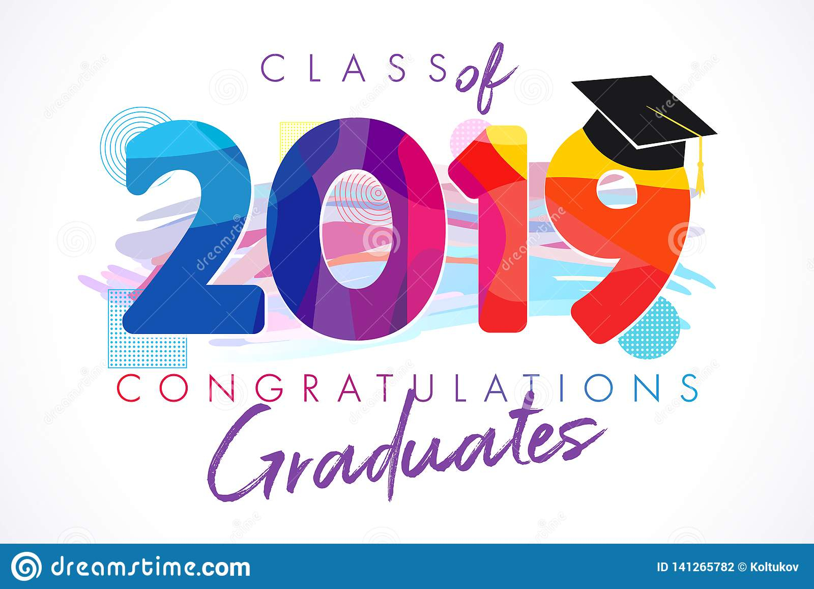 Class Of 2019 Year Graduation Banner, Awards Concept Stock Inside Graduation Banner Template