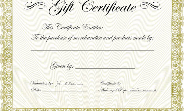 Classy Gift Certificate Template | Certificatetemplategift within Publisher Gift Certificate Template
