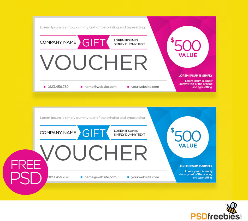 Clean And Modern Gift Voucher Template Psd | Psdfreebies With Gift Certificate Template Photoshop