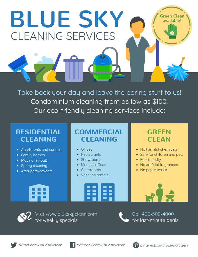 Cleaning Service Flyer | Commercial Cleaning Services With Regard To Commercial Cleaning Brochure Templates