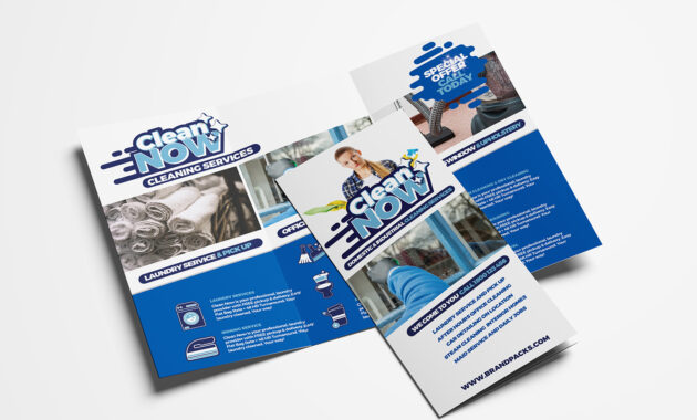 Cleaning Service Trifold Brochure Template In Psd, Ai pertaining to Cleaning Brochure Templates Free