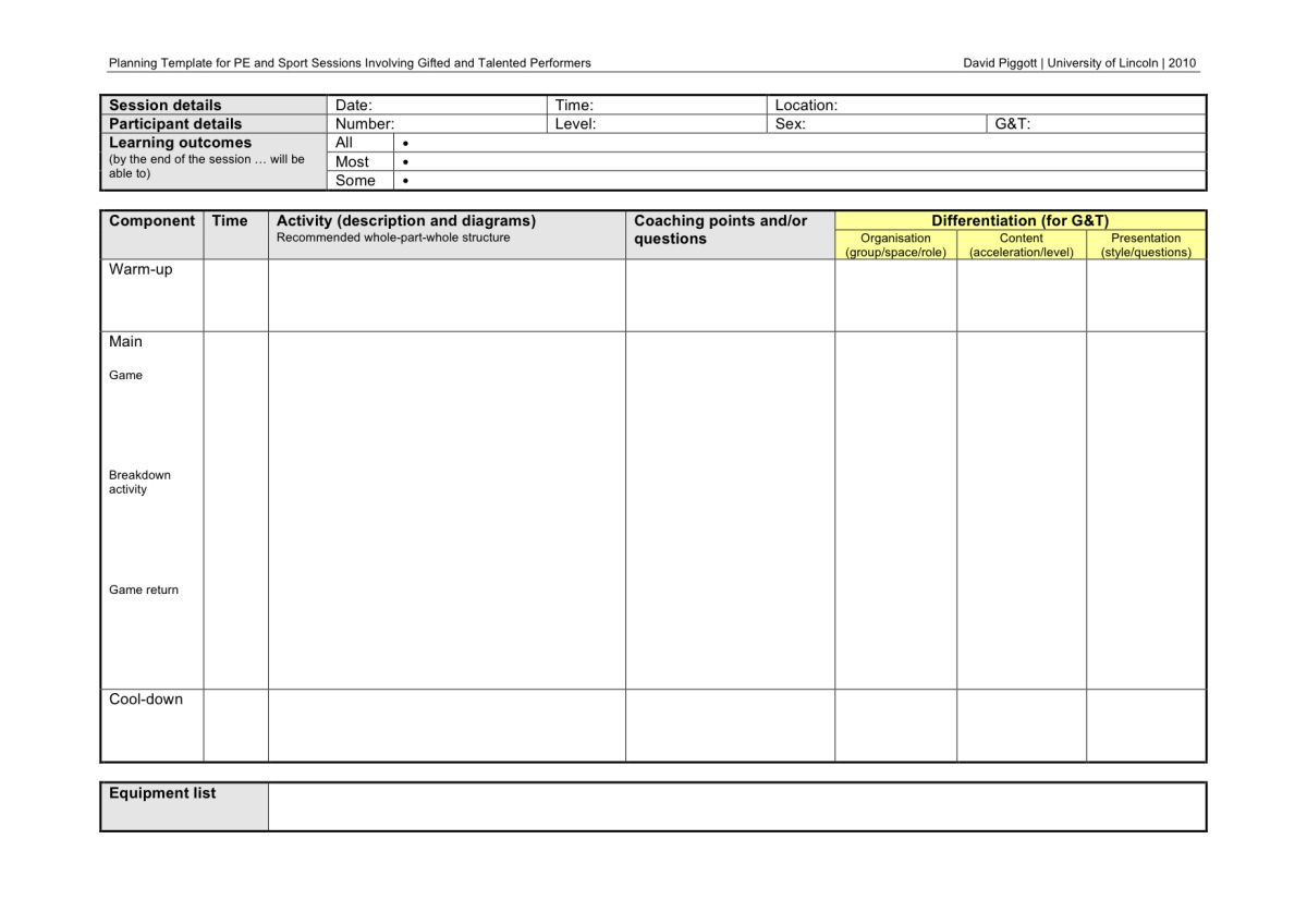 Coaching Plan Template For Teachers The Importance Of For Coaches Report Template