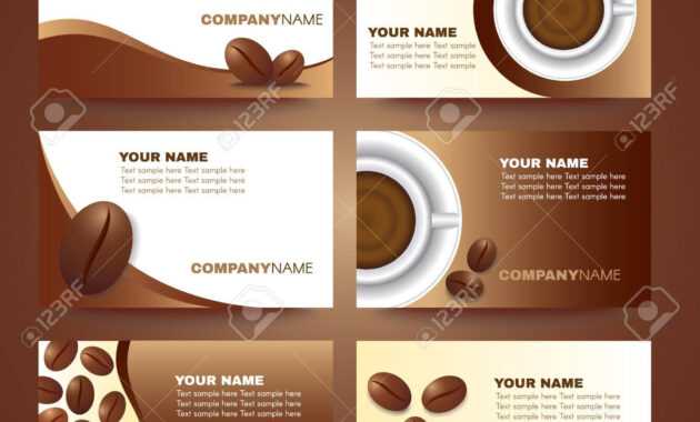 Coffee Business Card Template Vector Set Design intended for Coffee Business Card Template Free