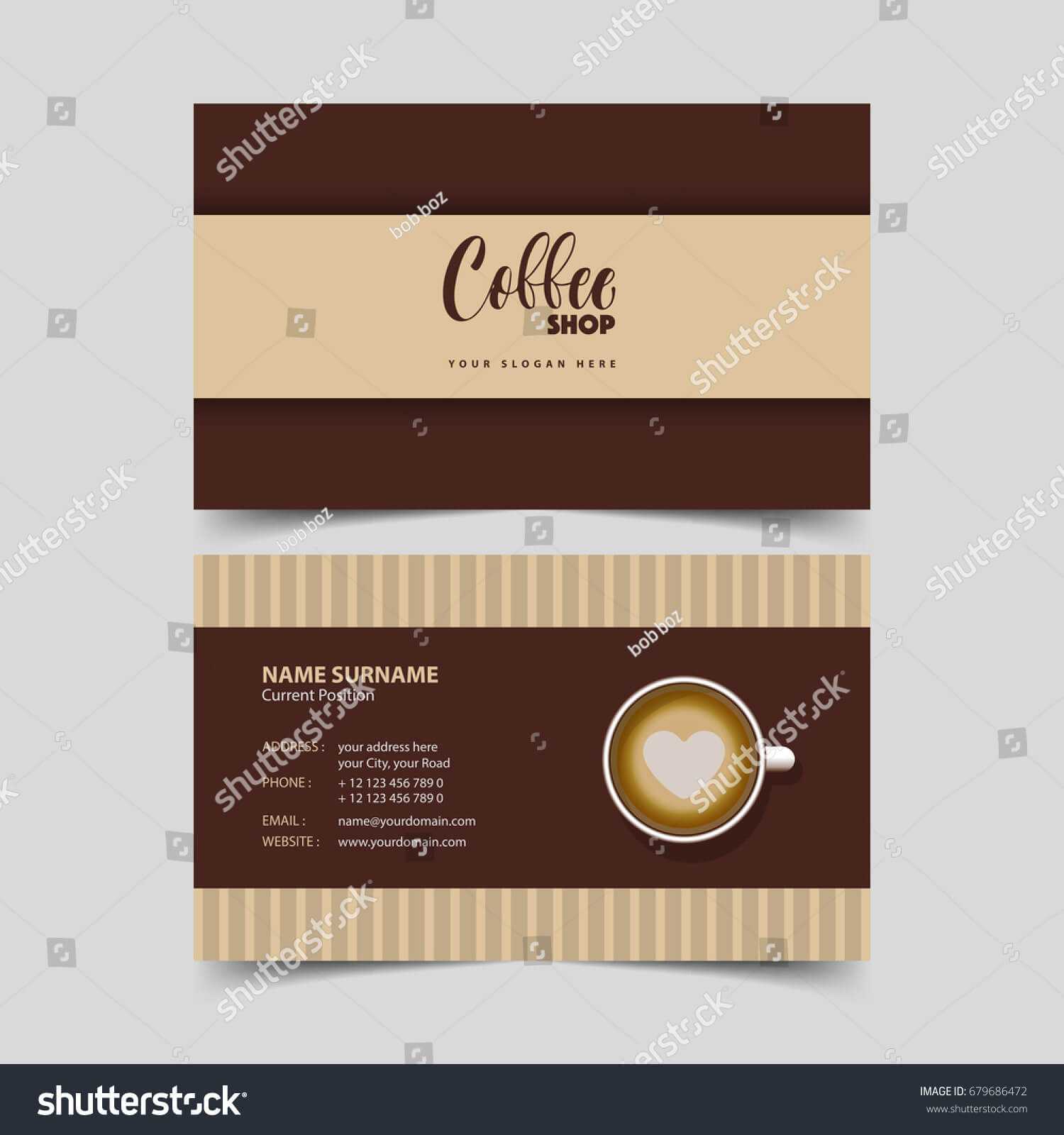 Coffee Shop Business Card Design Template Stock Vector Inside Coffee Business Card Template Free