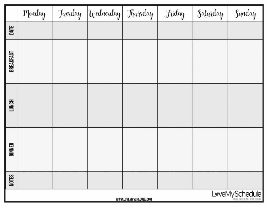 Color Pages ~ Color Pages Blank Foodu Photo Ideas Weekly Throughout Weekly Meal Planner Template Word