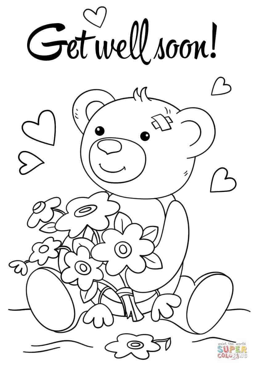 Color Pages ~ Freeable Get Well Cards For Kids To Color In Get Well Card Template