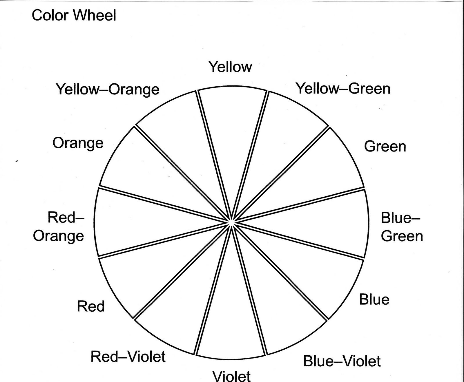 Color Wheel Worksheet Printable | Complementary Color Wheel Within Blank Color Wheel Template