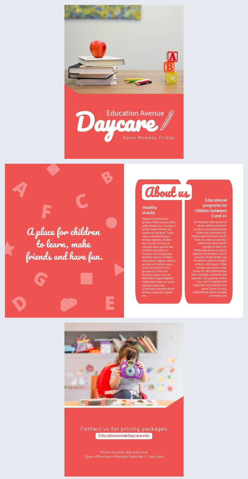 Colorful Daycare Brochure Template – Flipsnack Throughout Daycare Brochure Template