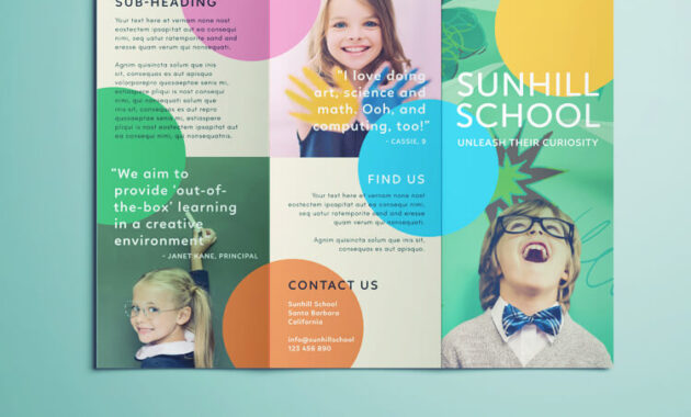 Colorful School Brochure - Tri Fold Template | Download Free in Play School Brochure Templates