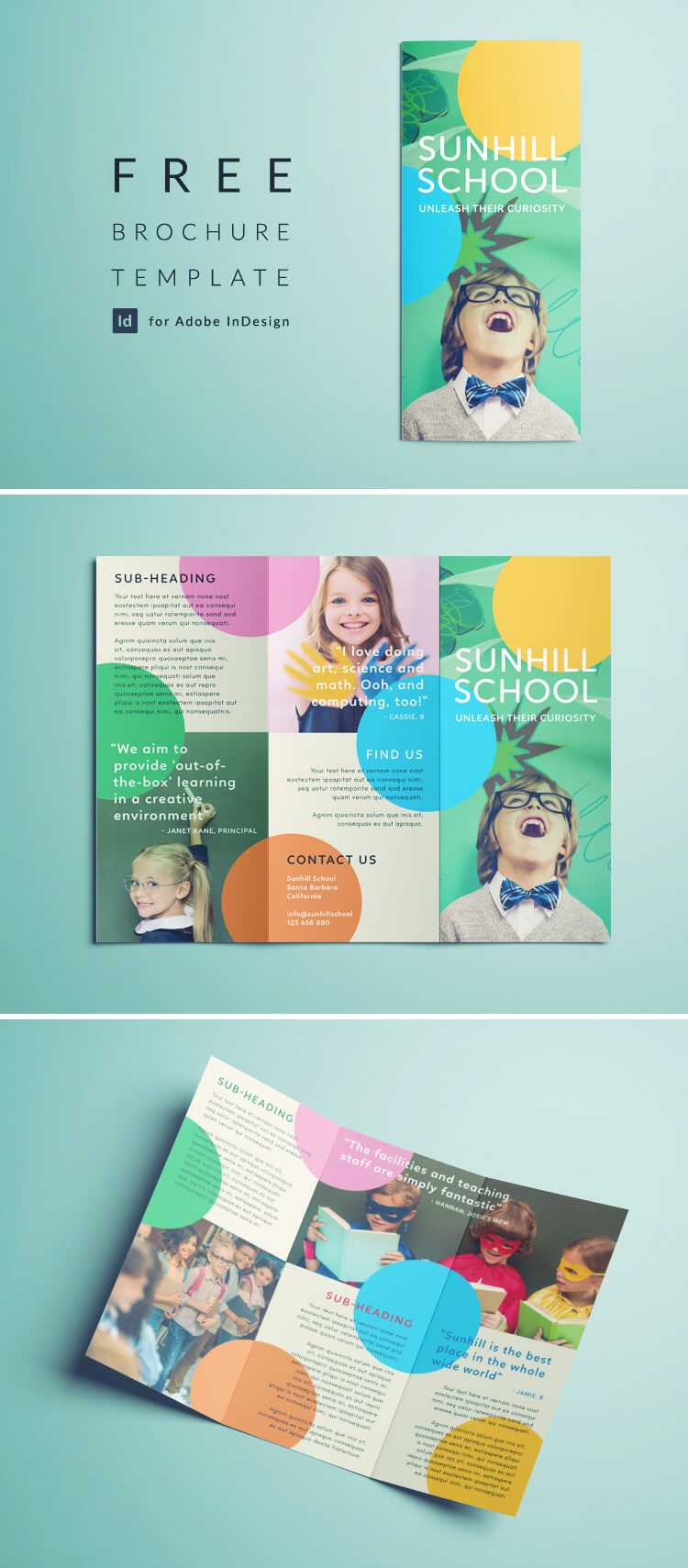 Colorful School Brochure – Tri Fold Template | Download Free In Play School Brochure Templates