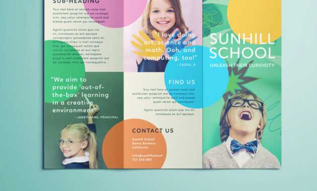 Colorful School Brochure - Tri Fold Template | Download Free within School Brochure Design Templates