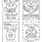 Coloring Page For Kids ~ Printable Valentine Coloring Cards In Valentine Card Template For Kids