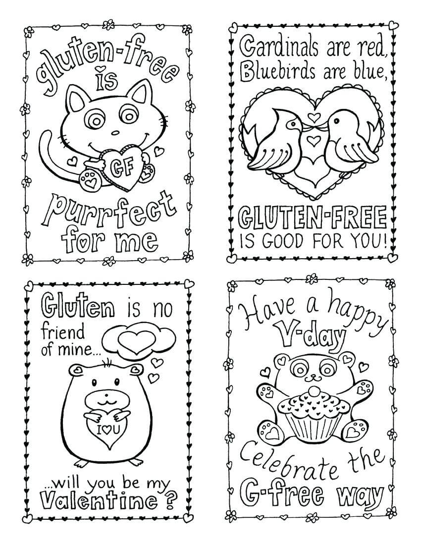 Coloring Page For Kids ~ Printable Valentine Coloring Cards In Valentine Card Template For Kids