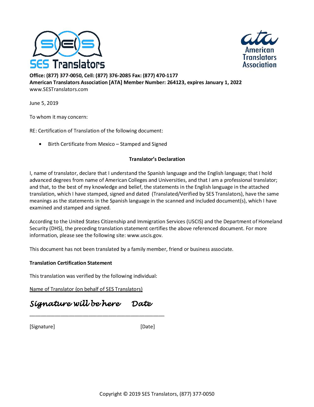 Comprehensive 5 Step Guide To Translate Birth Certificates Inside Uscis Birth Certificate Translation Template