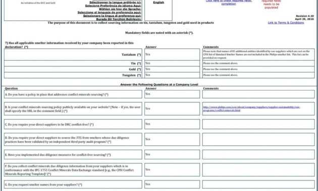 Conflict Minerals Reporting Template (Cmrt) - Pdf Free Download throughout Conflict Minerals Reporting Template