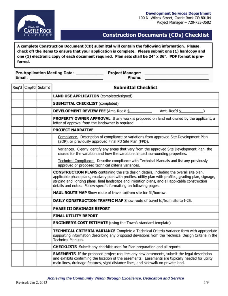 Construction Documents (Cds) Checklist Pertaining To Drainage Report Template
