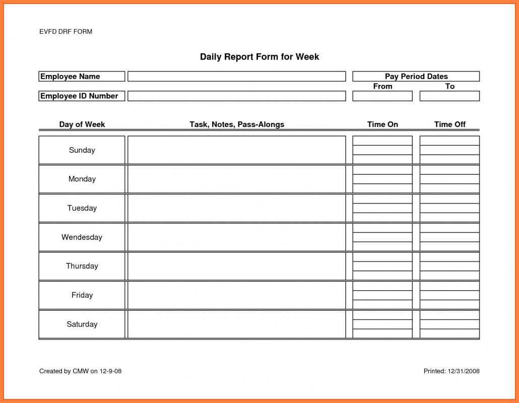 Construction Proposal Example With Regard To Employee Daily Report Template