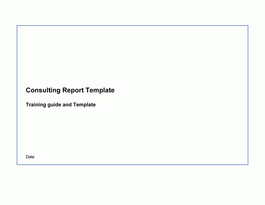 Consulting Report Template I (Powerpoint) With Mckinsey Consulting Report Template