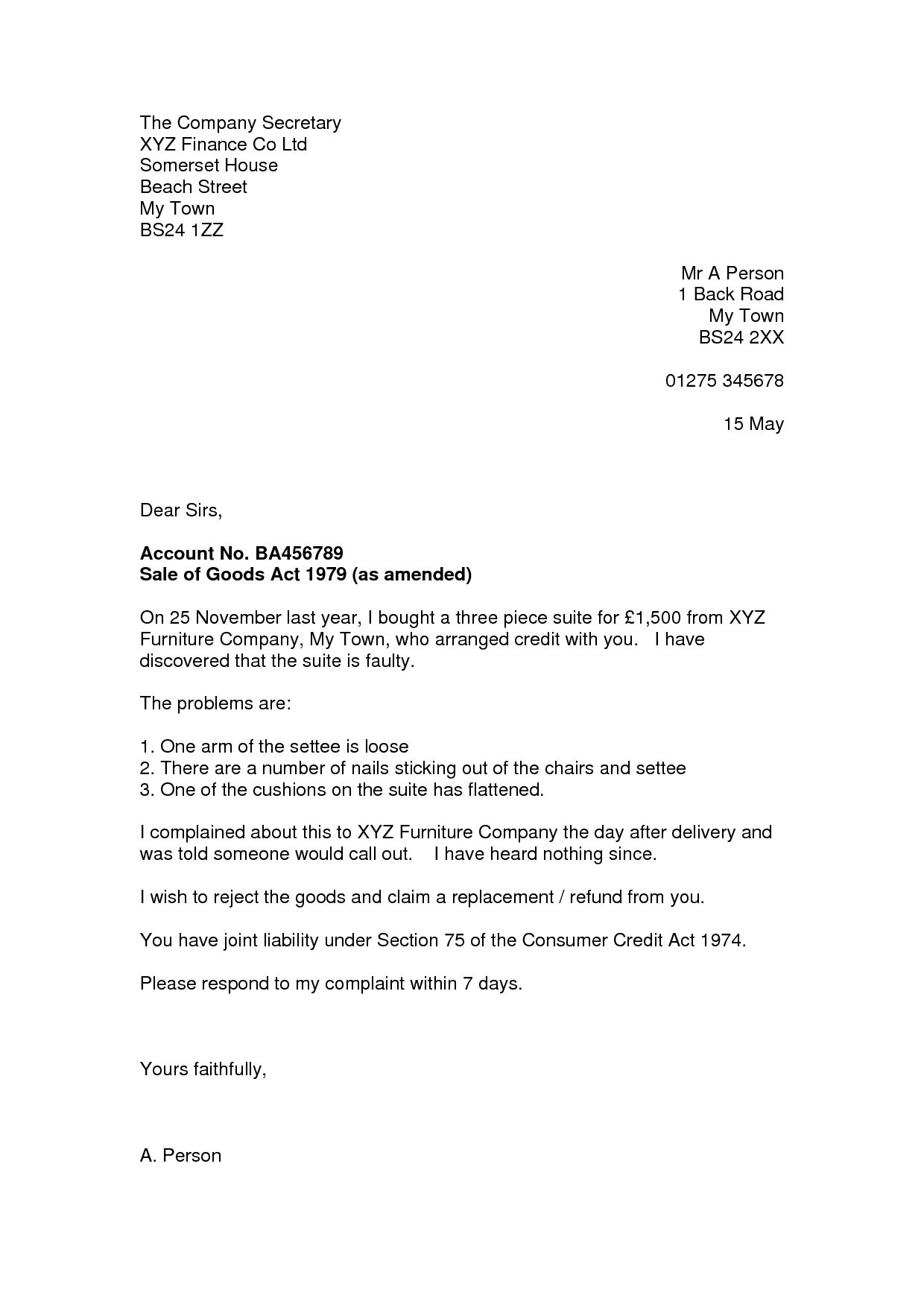 Consumer Complaint Letter – Following Are Suggestions On How Throughout Ppi Claim Letter Template For Credit Card