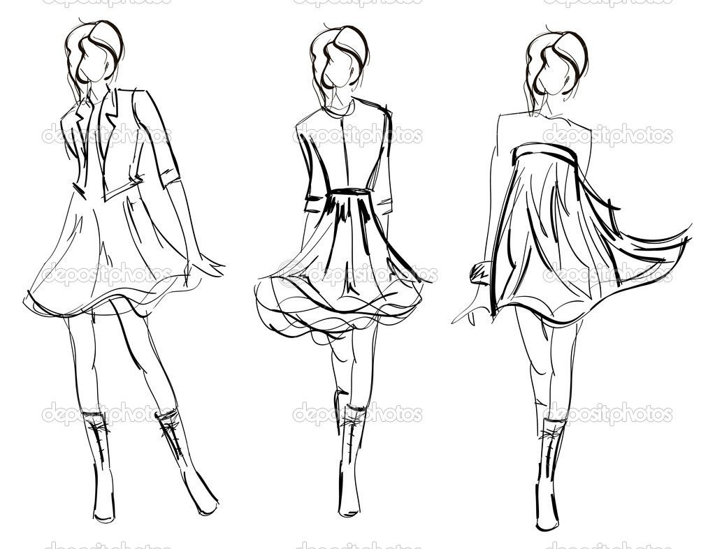 Contoh Soal Dan Materi Pelajaran 5: Female Fashion Model Sketch In Blank Model Sketch Template