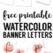 Coral Watercolor Banner Free Printable | Birthday Banner Intended For Free Bridal Shower Banner Template