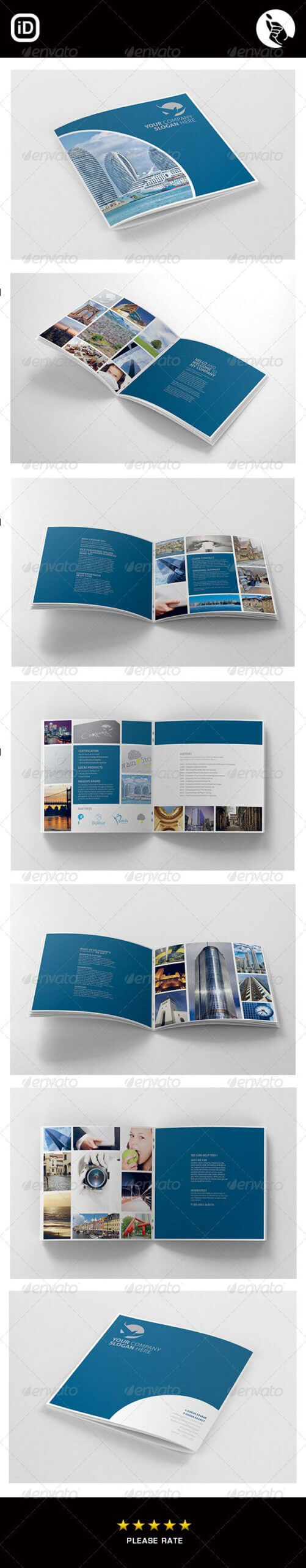 Corporate Square 12 Page Brochure – Corporate Brochures Inside 12 Page Brochure Template