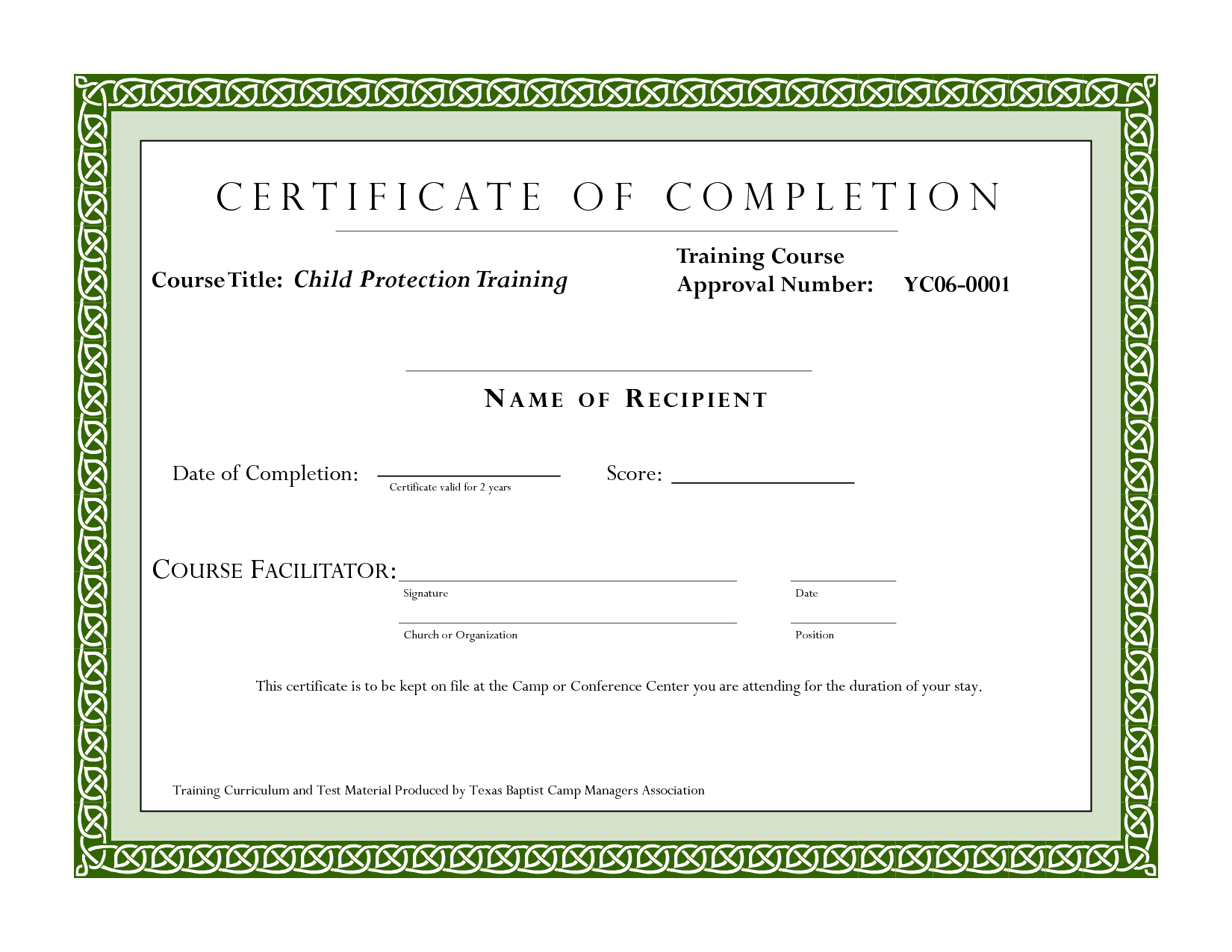 Course Completion Certificate Template | Certificate Of Intended For Free Training Completion Certificate Templates