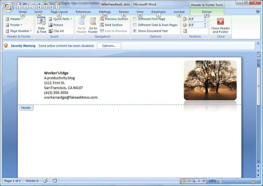 Create A Letterhead Template In Microsoft Word - Cnet With Regard To How To Insert Template In Word