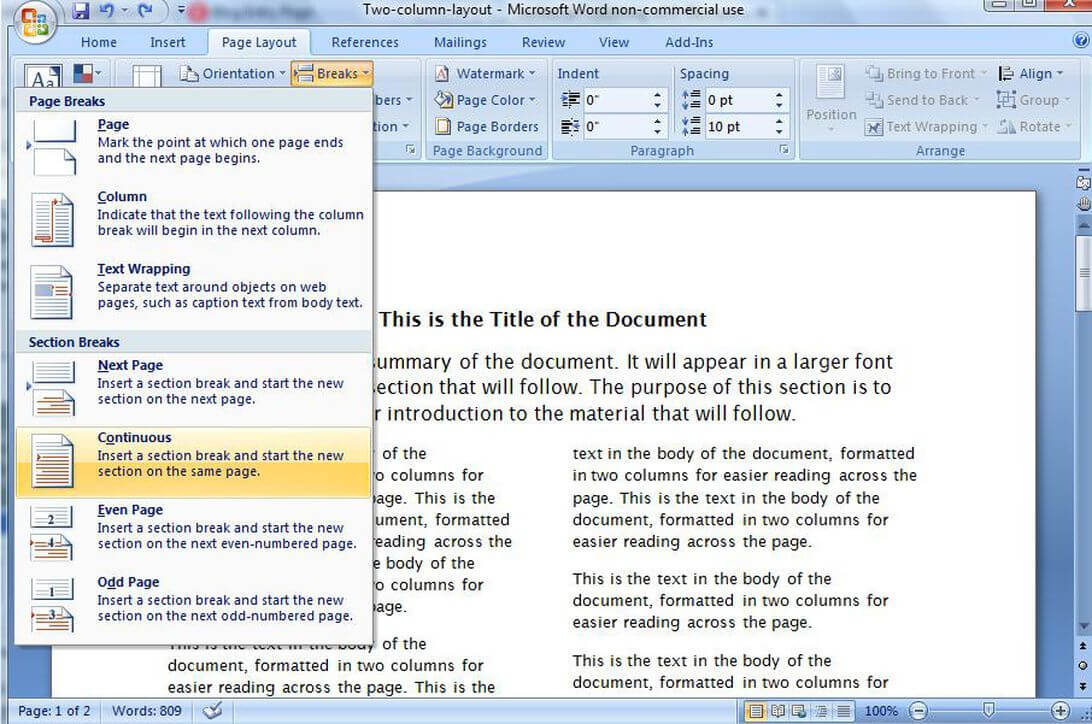 Create A Two Column Document Template In Microsoft Word – Cnet In 3 Column Word Template