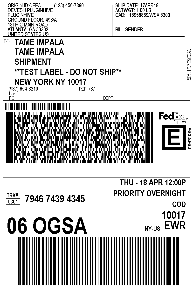Create Fedex Shipping Label From Your Online Store | Address In Fedex Label Template Word