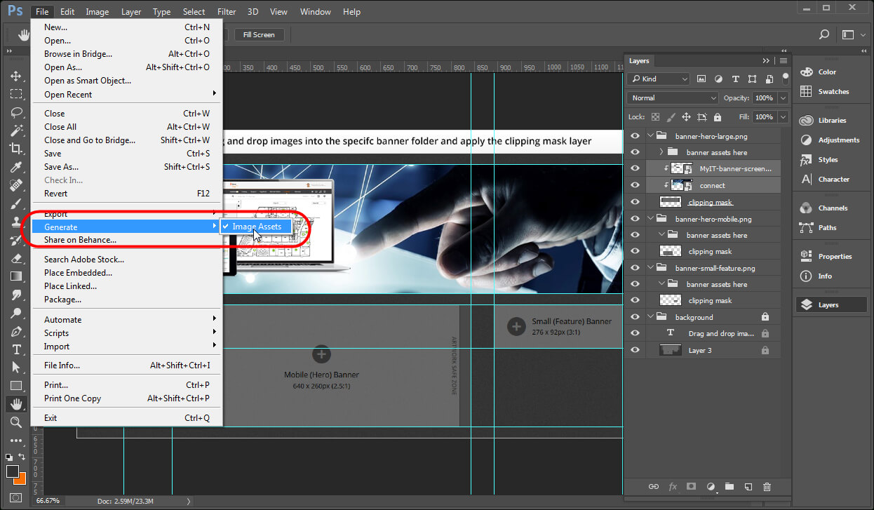 Creating Banner Images Using A Template – Documentation For With Regard To Adobe Photoshop Banner Templates