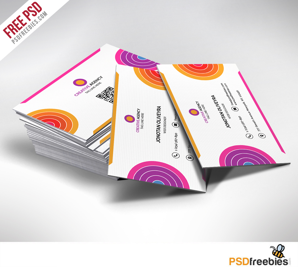 Creative And Colorful Business Card Free Psd | Psdfreebies For Creative Business Card Templates Psd